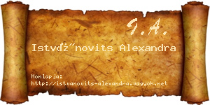 Istvánovits Alexandra névjegykártya