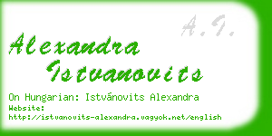 alexandra istvanovits business card
